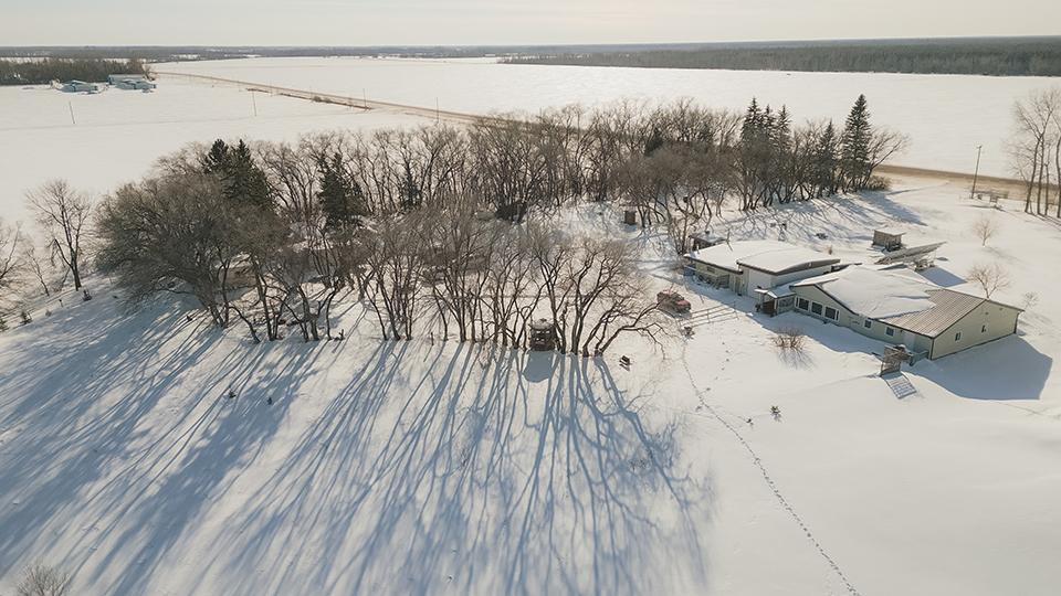 Moon Gate property aerial winter